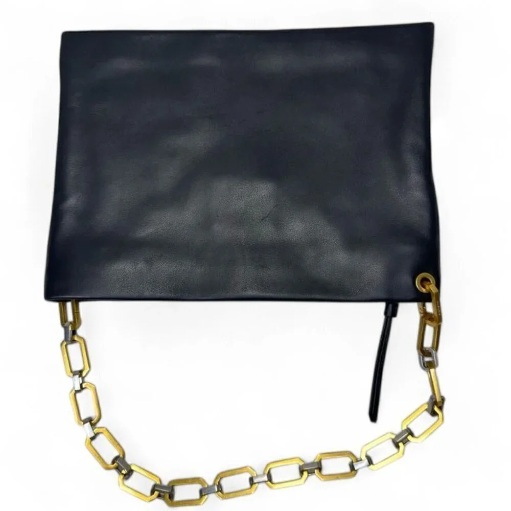 ALL SAINTS Bettina Leather Chain Shoulder Bag Black NWOT